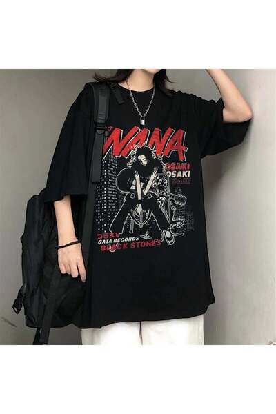 DEEFWEAR Mi̇ngalondon Nana Printed Black Unisex Oversize T-Shirt
