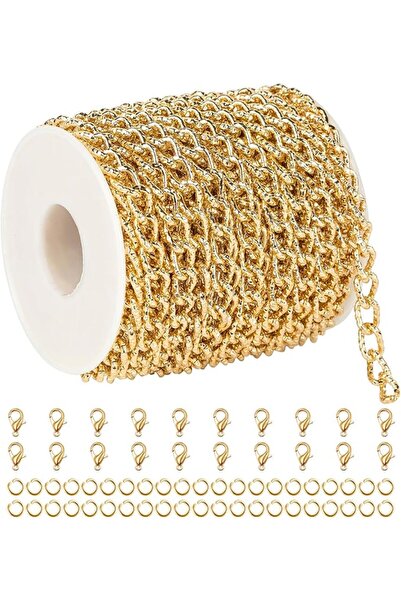 GENERAL Aluminum Chain for Jewelry Making, Sturdy Cuban Link Chain for Men an...