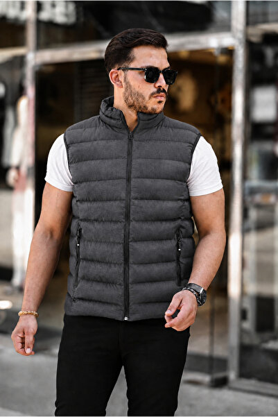 Wise&Go Store Vestă pentru bărbați, cu guler înalt, cu fermoar, rezistentă la...