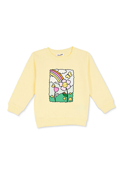 ebebek Hello Baby HelloBaby Kız Bebek Sweatshirt Çiçek Baskılı Bisiklet Yaka ...