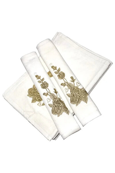 Mariposa Secret Bulteks Glitter Embroidered Velvet Pattern 4 Towels 30X50