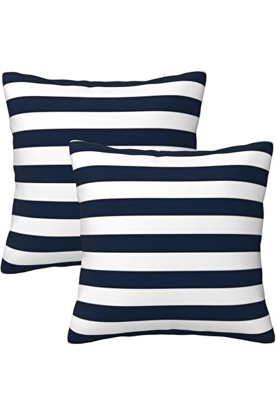 Poream Stripe Black and White Farmhouse Throw Pillow Covers 18x18 Inch Sunmme...