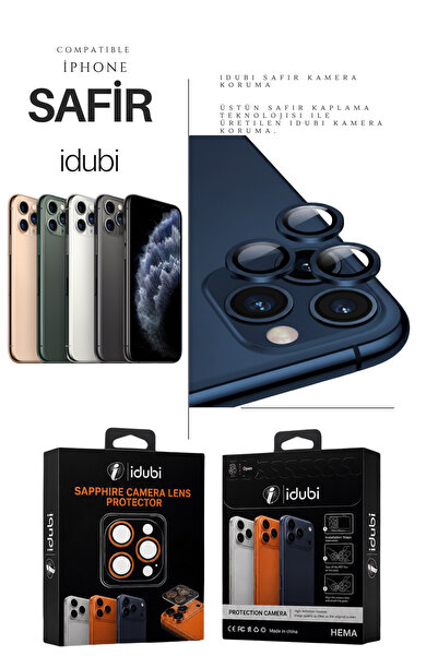 İPhone 11 Pro - 11 Pro Max - 12 Pro Uyumlu Safir Kamera Lens Koruyucu