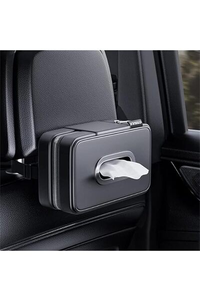 AZONEE Car Tissue Holder, PU Leather Car Tissue Holder with Storage Box, Car ...