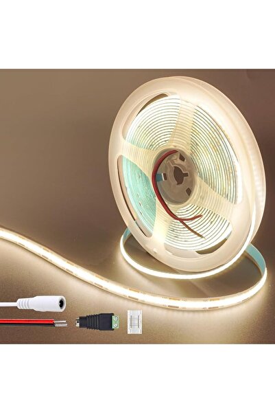 GENERAL شريط إضاءة LED COB بجهد 12 فولت (بدون مصدر طاقة)، 6.56 قدم/2 متر، أبي...