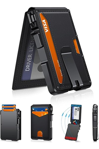 GENERAL Men's Minimalist Wallet with Money Clip & ID Window - RFID Blocking S...