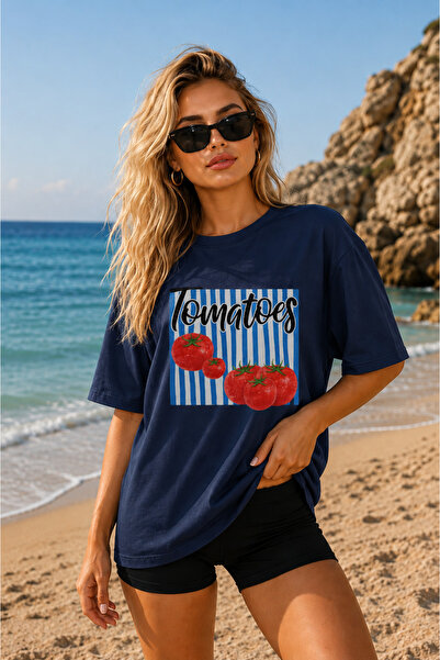 FECCY Premium Tomatoes Printed Unisex Oversize Women's T-Shirt Men's T-Shirt ...