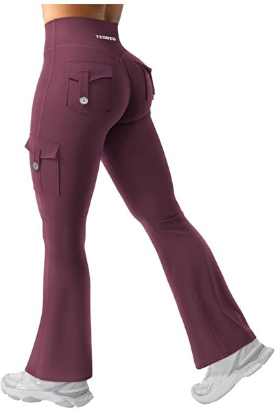 GENERAL YEOREO CoreFlex Women Workout Flare Leggings with Pockets Hidden Scru...