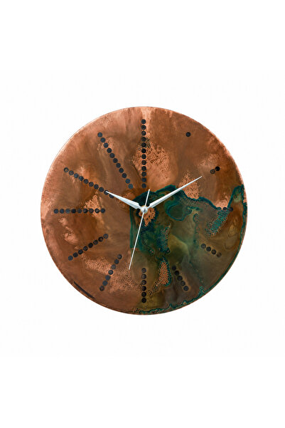 Copper Empire - Green Rust Symphony |   Handmade Copper Wall Clock |   30 cm ...