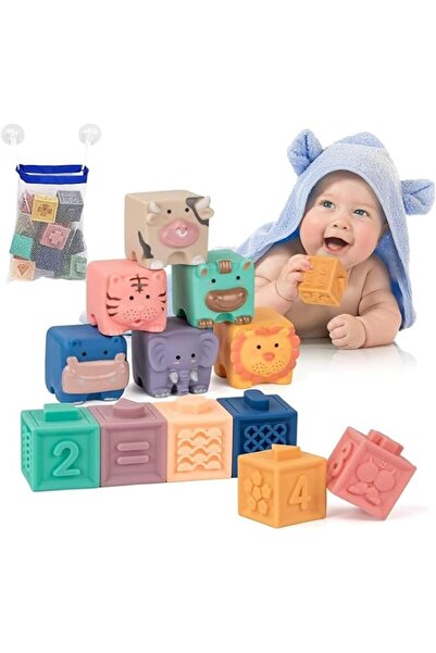 Soofam Baby Blocks Toys Soft Stacking Blocks Montessori Learning Babies Infan...