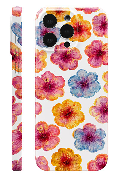 WANNA PROTECT iPhone 16 Pro Hibiscus Protect Slim Parlak Tam Kaplayan Baskı K...