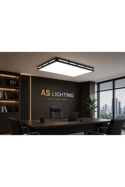 LIGHTING 100x60 cm LED Avize 80W Alüminyum Pleksi Gün Işığı 4000K
