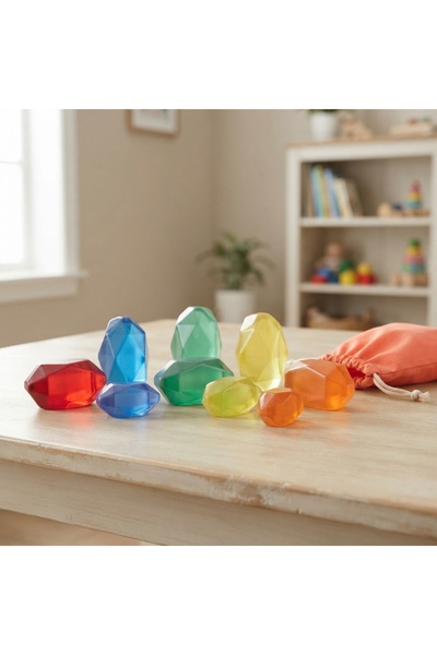 DeaL Set de 10 pietre de echilibru luminoase multicolore — Distracție și dezv...