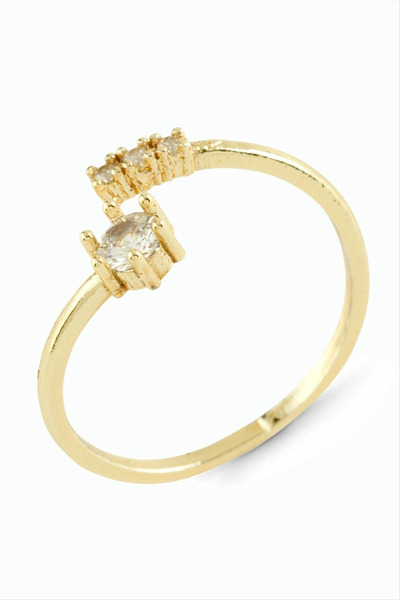 SORA GROUP Zircon Single Stone Metal Ring