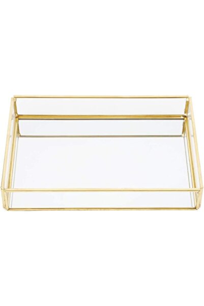 Tnfeeon Glass Makeup Organizer Box, Elegant Open Tray Storage Display for Van...