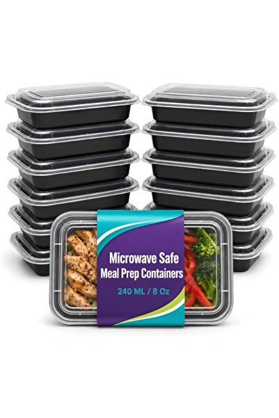 Generic Pcs 240 ML (8 Oz) Heavy Duty Rectangular Meal Prep Microwave Safe Reu...