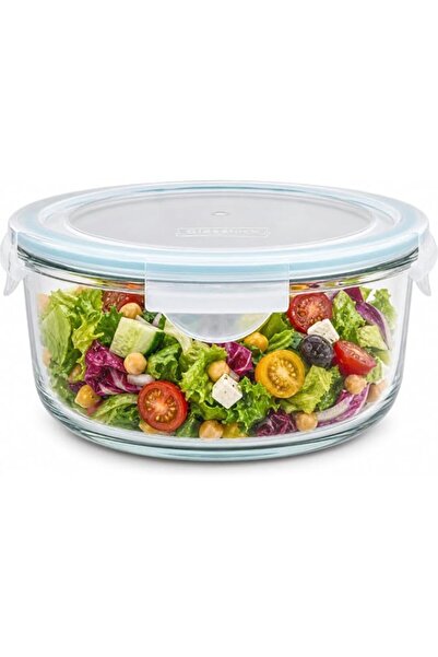 Generic Premium Glass Food Storage Container 2050ml Round Airtight BPA Free L...