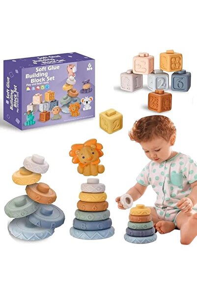 Vinnatsu 12Pcs Soft Stacking Building Blocks for Baby, Sensory Montessori Toy...