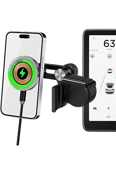 AZONEE Tesla Phone Mount for Model 3/Y/X/S, 15W MagSafe Wireless Charger, Adj...