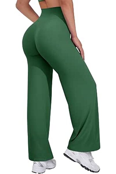 VOYJOY Straight Leggings Bottoms Womens Wide Leg 29"/ 31.5"/33"/35" Pants | H...