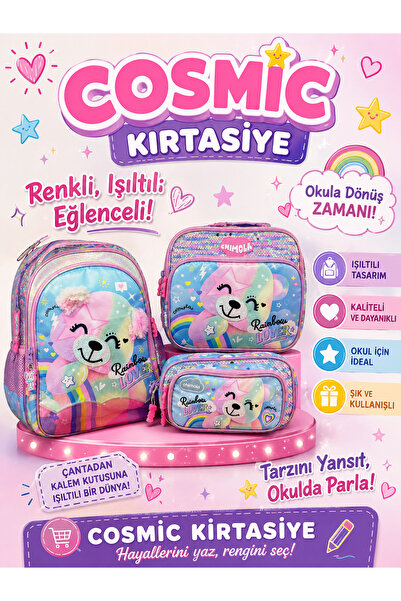 cosmic kırtasiye Chimola Teddy Bear Set School Bag