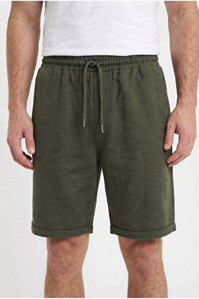 Sizce Men's Khaki Side Pocketed, Lace-Up, Elastic Waist, Folded Double Leg, C...