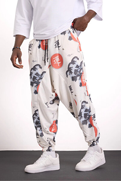FıttingRoom Elastic Waist Pleated Patterned Half-Shalwar