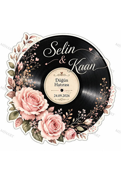 Minart 50 Adet Söz Nişan Nikah Düğün Kına Magneti, Kırmızı Detaylı Hatıra Mag...