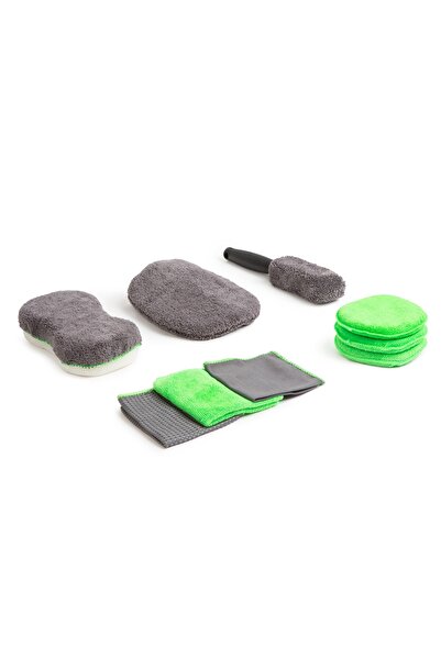 Alista Home Set de curățare auto din microfibră, 9 piese, lavete, burete, măn...