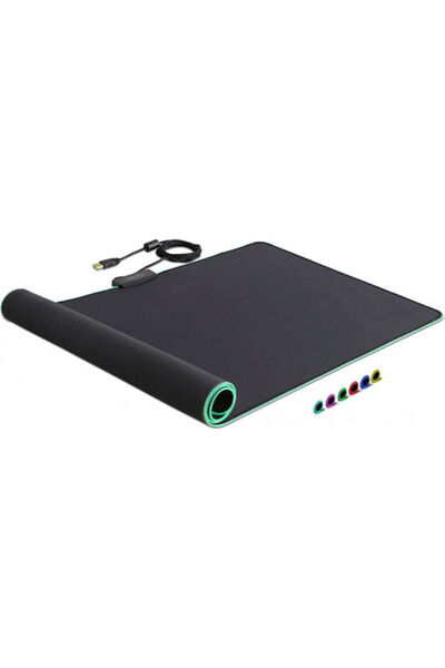 DELOCK XXL Gaming Mouse Pad με φωτισμό RGB, Μαύρο, 920 χιλιοστά, RGB
