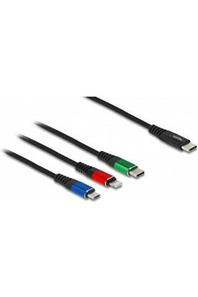 DELOCK Κανονικό καλώδιο USB σε Lightning / Type-C / micro USB 1μ (86596)