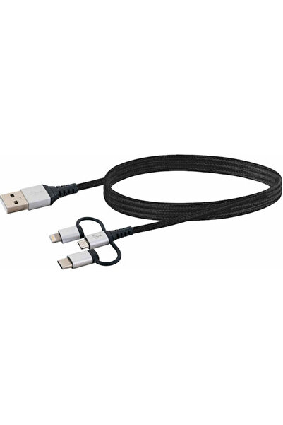 Schwaiger Κανονικό καλώδιο USB σε Lightning / Type-C / micro USB 1,5μ (LKU100...