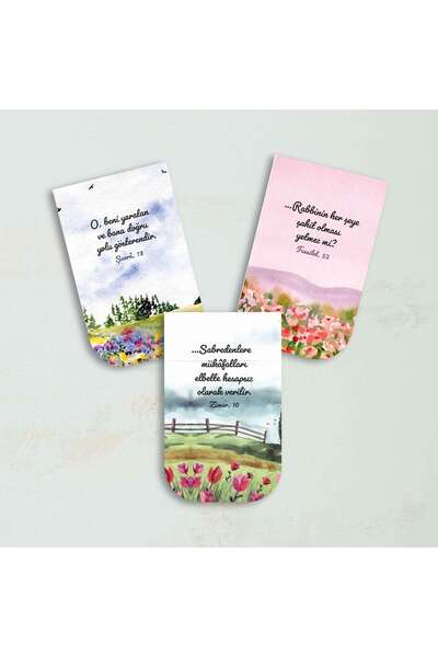 MuslimWalk Marn – Çiçekli – İslami – 3’lü Mıknatıslı Ayraç #MA119
