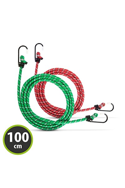 Alista Home Set of elastic straps with metal hooks, 2x100 cm, 6 mm, luggage f...
