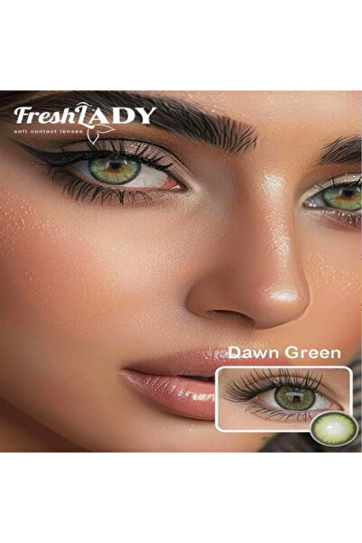 Fresh Lady Down Green Monthly Disposable Contact Lenses, Color Contact Lenses...