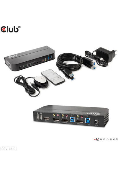 Other Club3D CSV-7210 Διακόπτης KVM και Δεδομένων με Ήχο DisplayPort HDMI USB...
