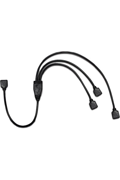 Inter-Tech Αντάπτορας Υ 1x 4pin RGB σε 3x 4pin RGB - Καλώδιο 0.48μ Μαύρο (888...