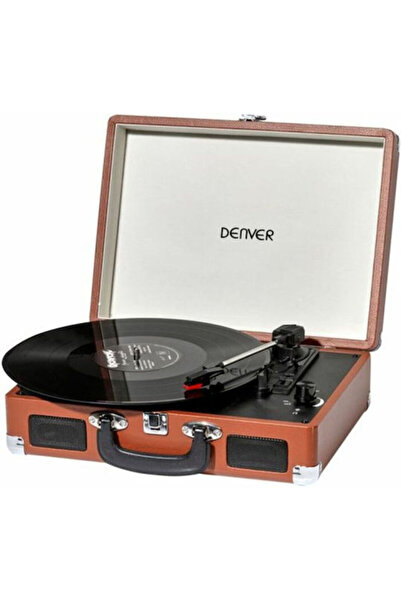Denver VPL-120 Καφέ Πικάπ σε Σχήμα Βαλίτσας με Προενισχυτή και Ενσωματωμένα Η...