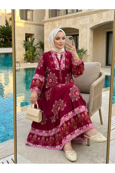 Kirazca Butik Women's Viscose Hijab Dress