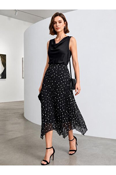 Volans Moda 22835 Puanti̇ye Detail Sifon Skirt