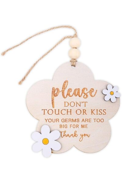 KASTWAVE Wooden Baby Do Not Touch Sign for Newborns, Car Seat & Stroller Safe...