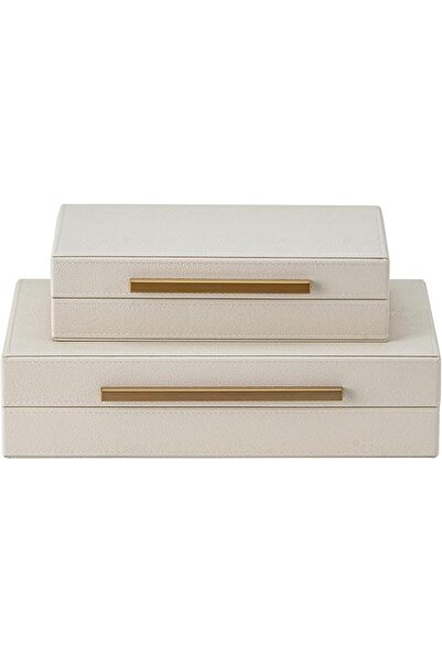 GENERAL XIGEXIGE Faux Leather Large Modern Stackable Nesting Jewelry Box with...
