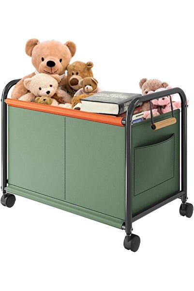 GENERAL Extra Large Toy Chest with Wheels, Toy Storage Organizer for Kids Met...