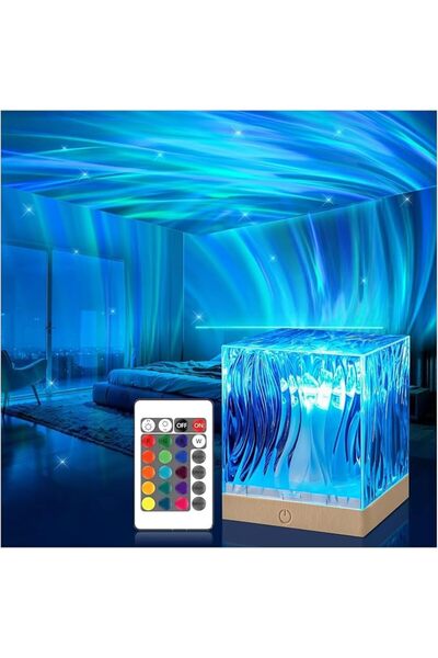 DoubleCare Ocean Galaxy Light Projector, 16 Color Water Ripple Lamp with Remo...