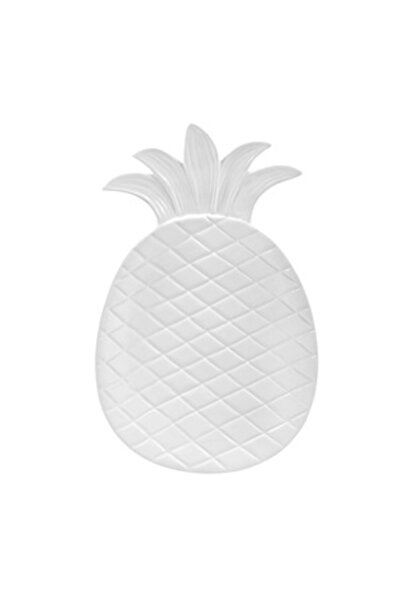 OEM White Ceramic Plate in the Shape of a Pineapple 21x33x3cm