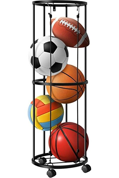 ELEPHANTBOAT Proberos® Ball Storage Rack,Mobile Metal Elastic Wire Ball Stora...