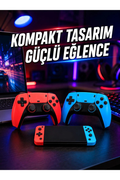 Eco Lounge Kablosuz Retro Oyun Konsolu HDMI TV Bağlantılı Çift Gamepad Seti