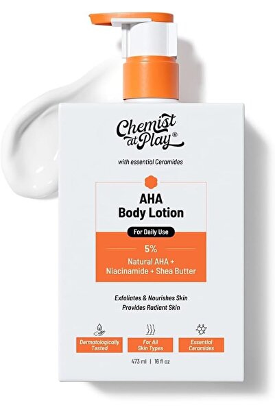 Chemist at Play AHA Body Lotion for Dry Skin | Exfoliates Dead Skin, Deeply N...