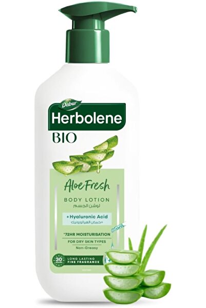 Dabur Herbolene Aloe Fresh Body Lotion for Dry Skin - 400ml | 72H Moisture Ca...