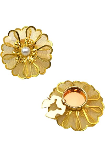 GENERAL 2 Pcs Metal Pearl Flower Cufflinks Cover Shirt Decorative Floral Cuff...